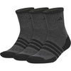 adidas Men’s Cushioned X Socks 3 Pairs | 3-Pack, Targeted Cushioning, Arch Support, Breathable Moisture-Wicking, Reinforced Heel & Toe, All-Day Comfort(Black/Onix Grey/Mid-crew/3/Crew)