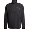 adidas Mens Terrex Multi Half-Zip Long Sleeve Hiking T-Shirt(Black)