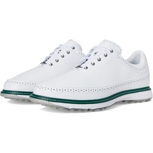 Adidas Unisex MC80 Spikeless Golf Shoes(Footwear White/Silver Metalic/Collegiate Green)