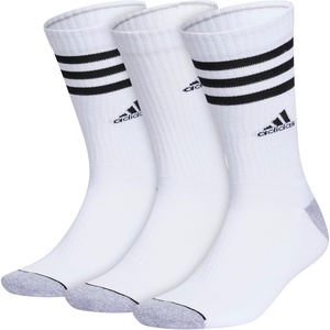 adidas Men’s Cushioned High Quarter Socks (3 Pairs) Durable & Comfortable(White/Grey/Black/3.0/Crew)