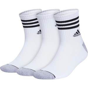 adidas Men’s Cushioned High Quarter Socks (3 Pairs) Durable & Comfortable(White/Grey/Black/3.0/High Quarter)