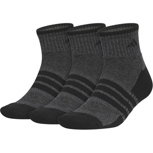 adidas Men’s Cushioned X Socks 3 Pairs | 3-Pack, Targeted Cushioning, Arch Support, Breathable Moisture-Wicking, Reinforced Heel & Toe, All-Day Comfort(Black/Onix Grey/Quarter/3)