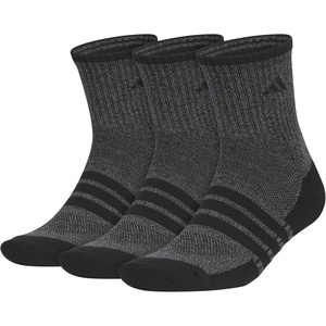 adidas Men’s Cushioned X Socks 3 Pairs | 3-Pack, Targeted Cushioning, Arch Support, Breathable Moisture-Wicking, Reinforced Heel & Toe, All-Day Comfort(Black/Onix Grey/Mid-crew/3/Crew)
