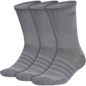adidas Men’s Cushioned X Socks 3 Pairs | 3-Pack, Targeted Cushioning, Arch Support, Breathable Moisture-Wicking, Reinforced Heel & Toe, All-Day Comfort(Onix Grey/Grey/Crew/3)