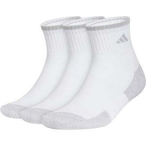adidas Men’s Cushioned X Socks 3 Pairs | 3-Pack, Targeted Cushioning, Arch Support, Breathable Moisture-Wicking, Reinforced Heel & Toe, All-Day Comfort(White/Clear Onix Grey/Quarter/3)