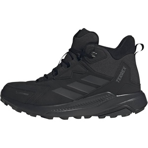adidas Mens Terrex Anylander Leather Mid Climaproof Hiking Sneakers Shoes – Black(Black/Carbon/Grey)