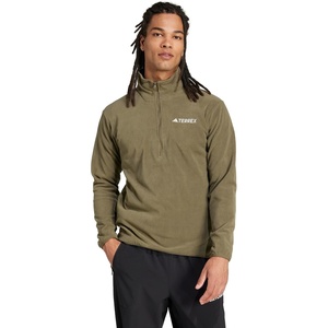 adidas Men’s Terrex Multi Essentials Half-zip Fleece Hiking Jacket(Olive Strata)
