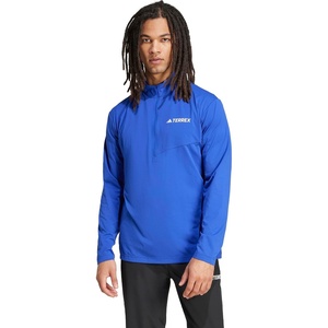adidas Mens Terrex Multi Half-Zip Long Sleeve Hiking T-Shirt(Semi Lucid Blue)