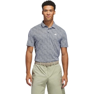 adidas Men’s Ultimate365 Feather Print Polo Shirt(White  Collegiate Navy)
