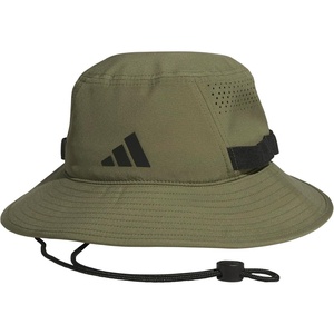 adidas Men’s Victory Bucket Hat Boonie | Wide Shade Brim, Moisture-Wicking Sweatband, Lightweight, Breathable, All-Day Sun Comfort(Olive Strata Green/Black/5)