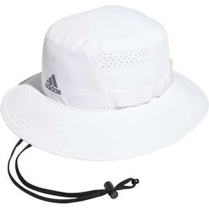 adidas Men’s Victory Bucket Hat Boonie | Wide Shade Brim, Moisture-Wicking Sweatband, Lightweight, Breathable, All-Day Sun Comfort(White/Onix Grey/4)