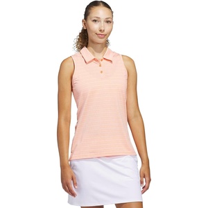 adidas Women’s Ultimate365 Jacquard Sleeveless Polo(Dusky Orange)