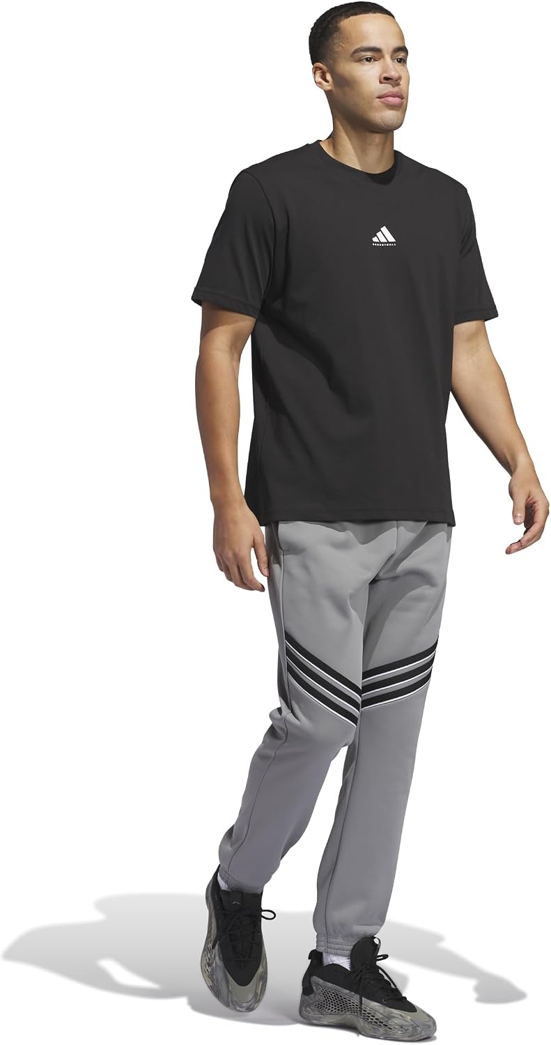 image:imageAdidas Mens Select Foundation Fleece Basketball PantsGreyWhite