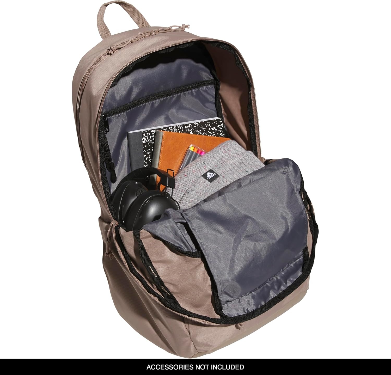 image:imageadidas Defender 5 Backpack Padded 15In Laptop Sleeve WaterBottle Pockets Airs Out Sweaty Shoes Stays Dry On Wet Floors School Gym amp Travel ReadyChalky BrownGunmetal