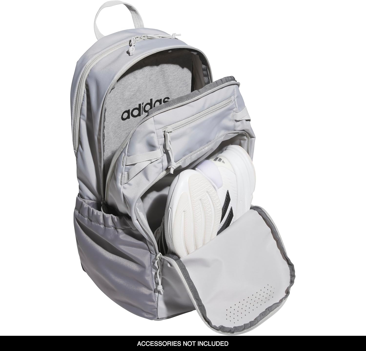 image:imageadidas Defender 5 Backpack Padded 15In Laptop Sleeve WaterBottle Pockets Airs Out Sweaty Shoes Stays Dry On Wet Floors School Gym amp Travel ReadyGrey TwoGrey Three