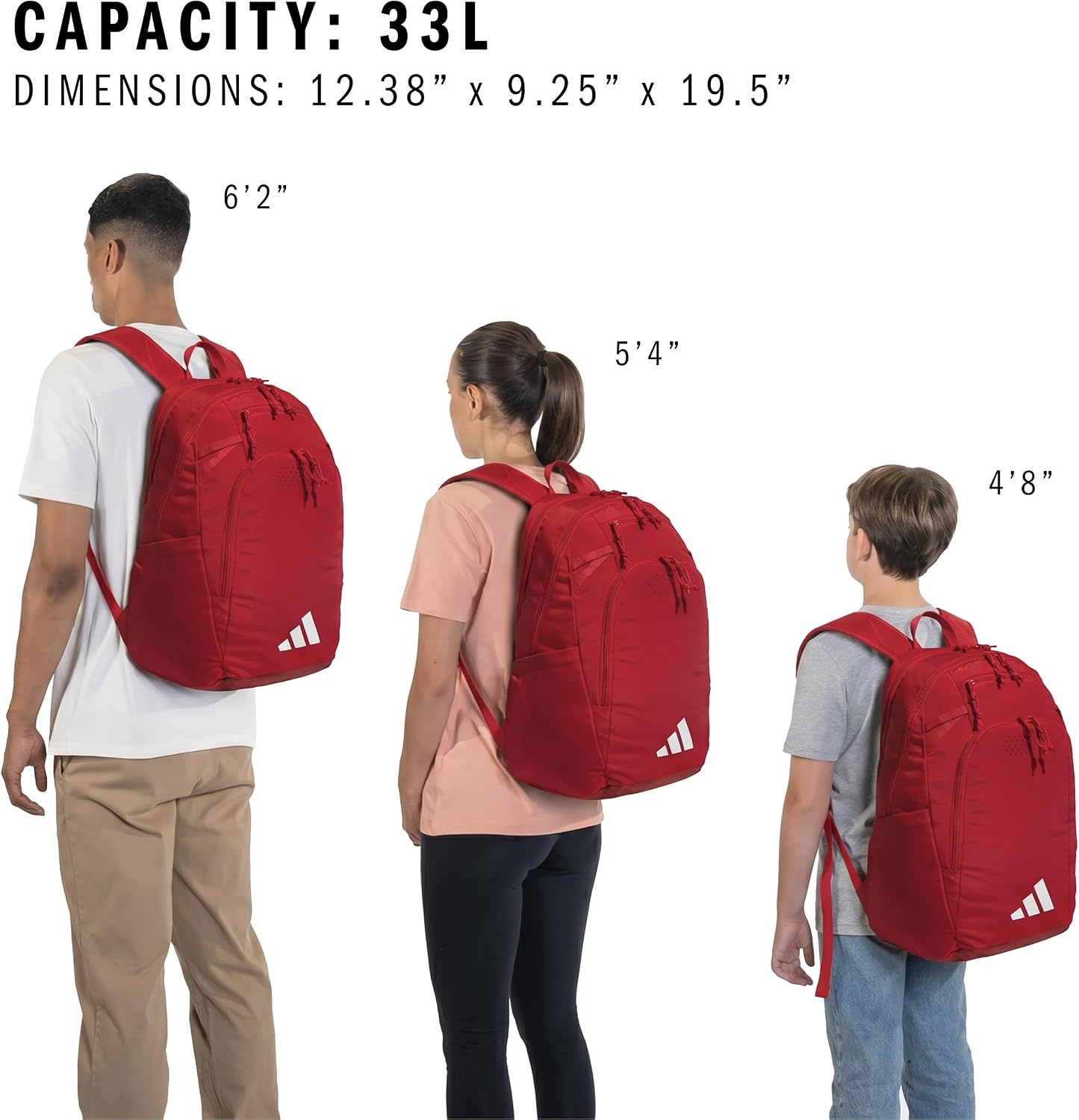 image:imageadidas Defender 5 Backpack Padded 15In Laptop Sleeve WaterBottle Pockets Airs Out Sweaty Shoes Stays Dry On Wet Floors School Gym amp Travel ReadyPower RedWhite