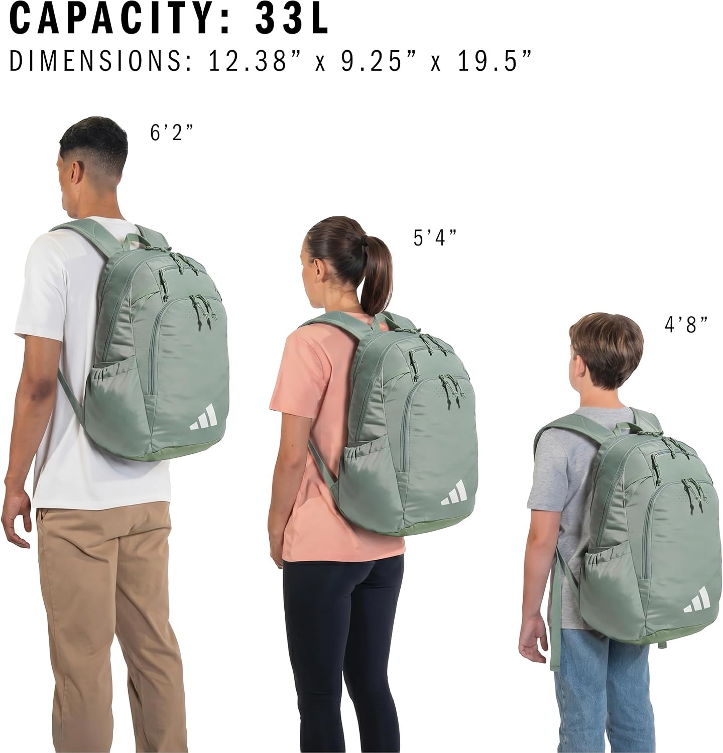 image:imageadidas Defender 5 Backpack Padded 15In Laptop Sleeve WaterBottle Pockets Airs Out Sweaty Shoes Stays Dry On Wet Floors School Gym amp Travel ReadySilver GreenWhite