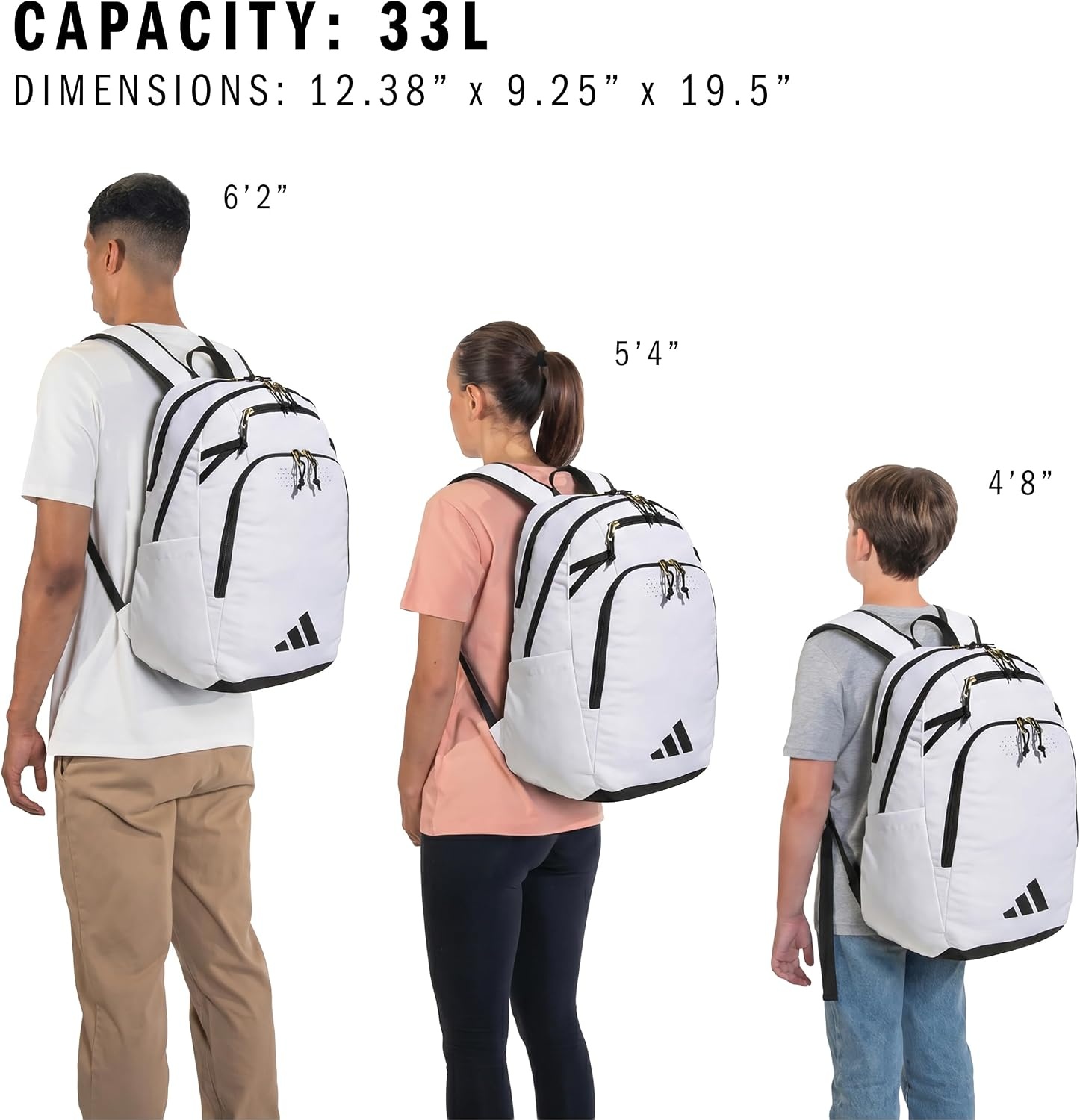 image:imageadidas Defender 5 Backpack Padded 15In Laptop Sleeve WaterBottle Pockets Airs Out Sweaty Shoes Stays Dry On Wet Floors School Gym amp Travel ReadyWhiteGold MetallicBlack