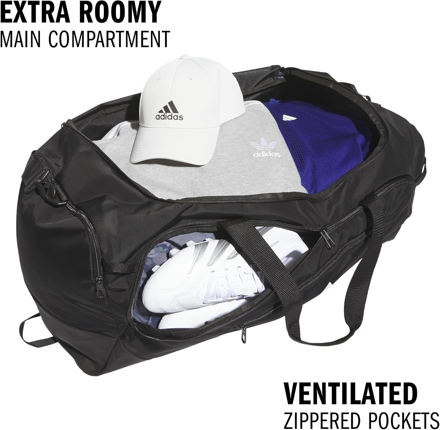 image:imageadidas Defender 5 Duffel Bag for Sports Gym and Travel Team Navy Blue 2 OSFABlackLarge 100L