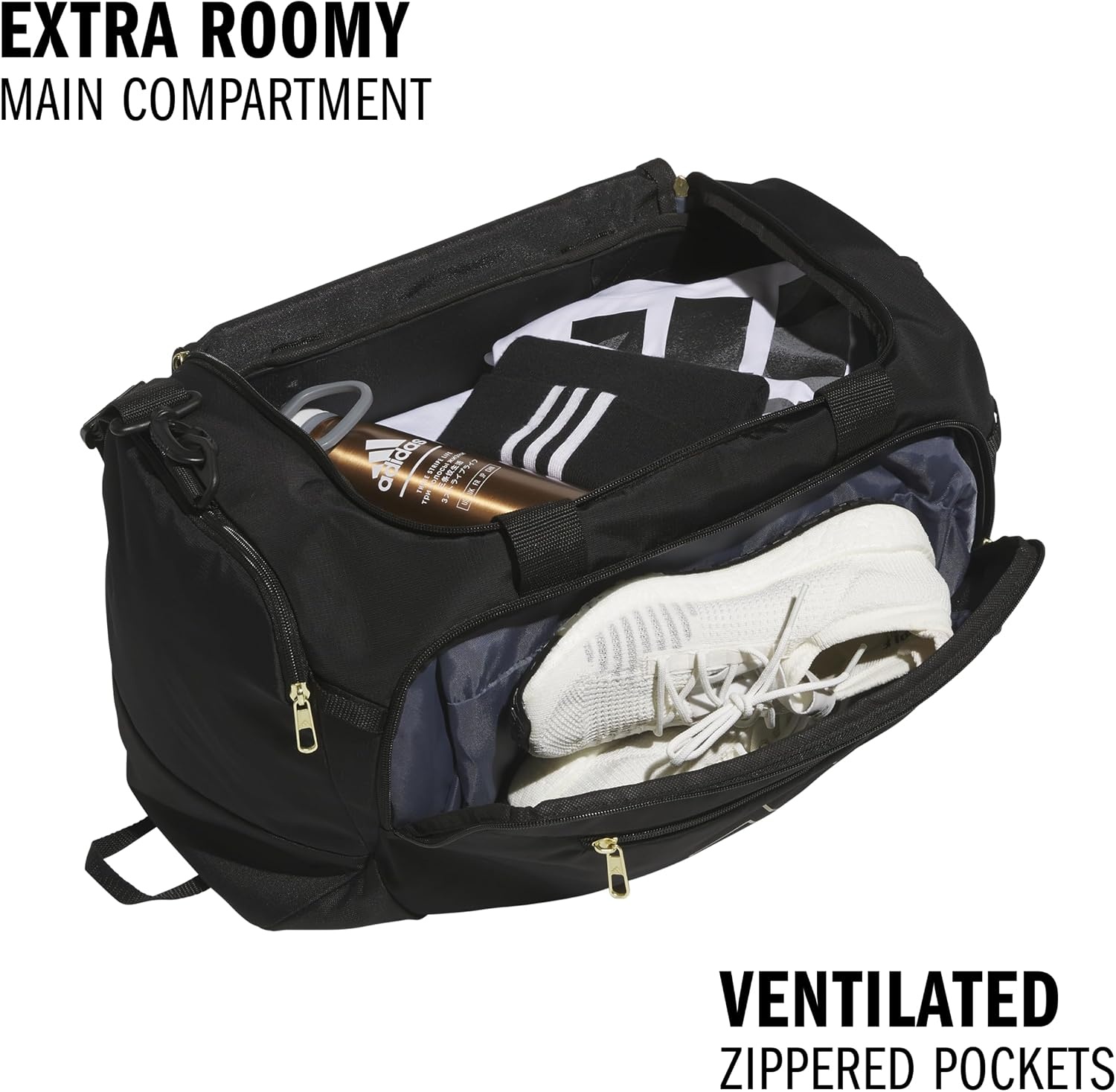 image:imageadidas Defender 5 Duffel Bag for Sports Gym and Travel Team Navy Blue 2 OSFABlackSmall 42L