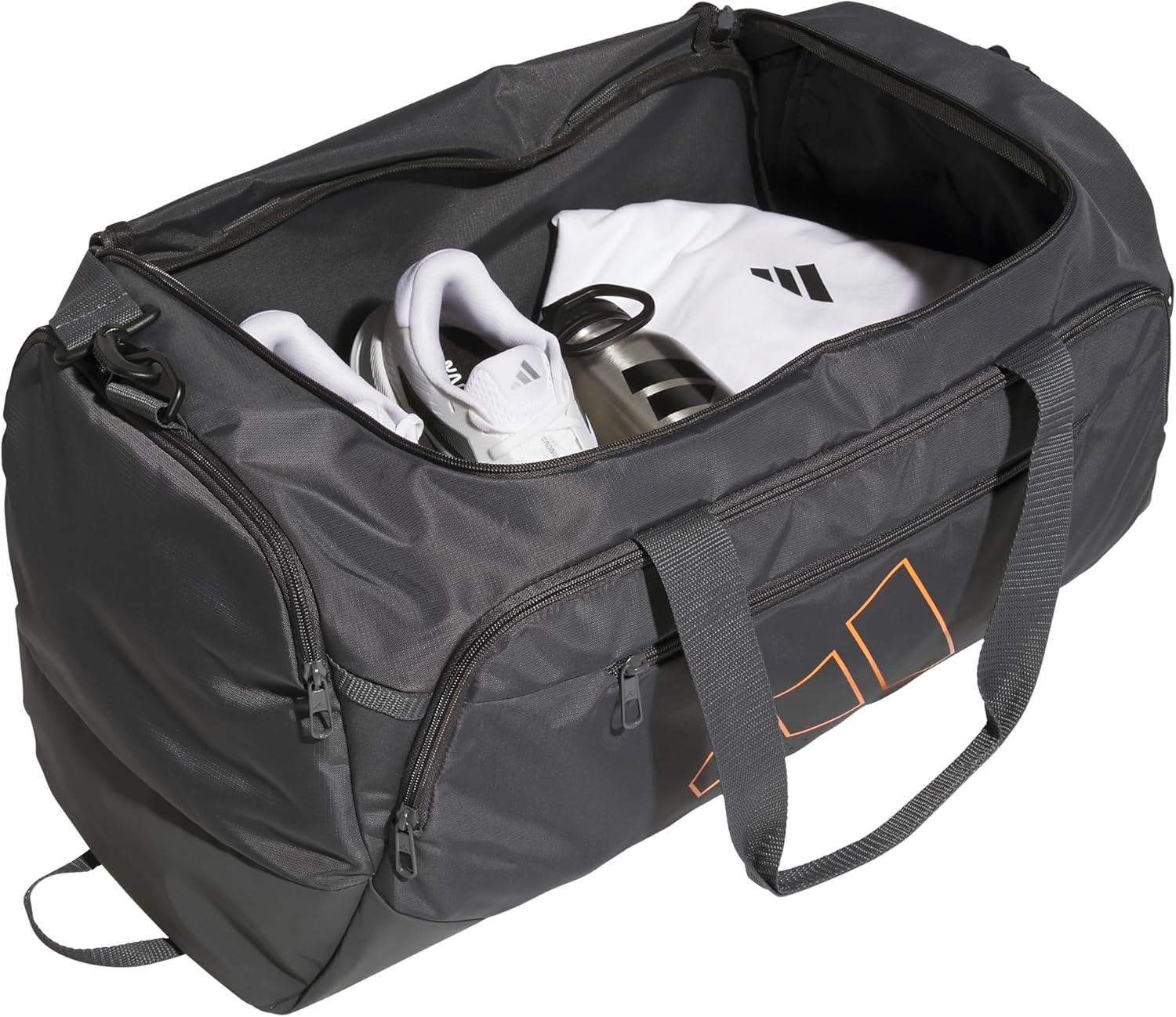 image:imageadidas Defender 5 Duffel Bag for Sports Gym and Travel Team Navy Blue 2 OSFAGrey SixPure OrangeMedium 59L