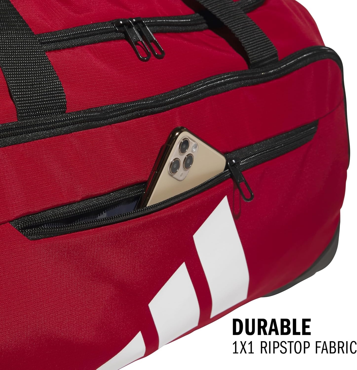 image:imageadidas Defender 5 Duffel Bag for Sports Gym and Travel Team Navy Blue 2 OSFATeam Power Red 2WhiteMedium 59L