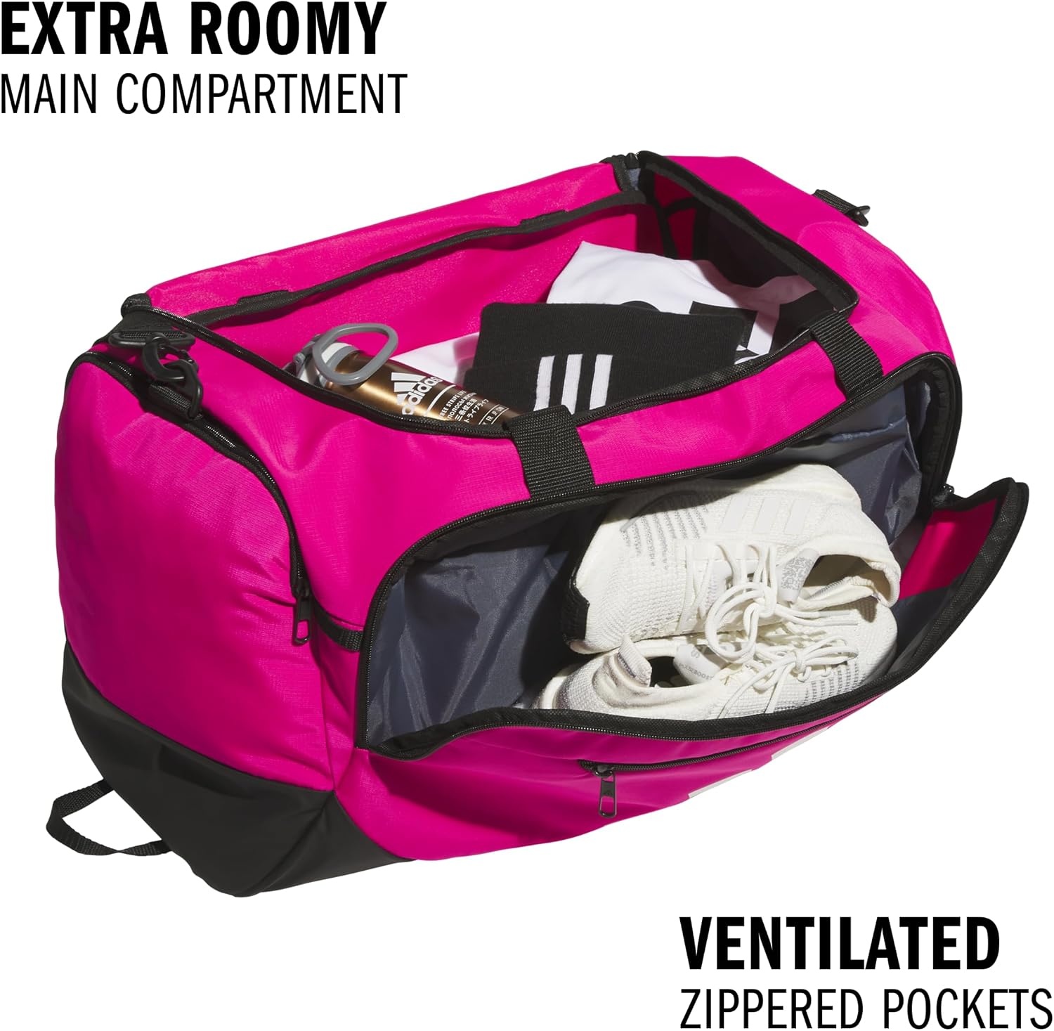 image:imageadidas Defender 5 Duffel Bag for Sports Gym and Travel Team Navy Blue 2 OSFATeam Shock Pink 2Medium 59L