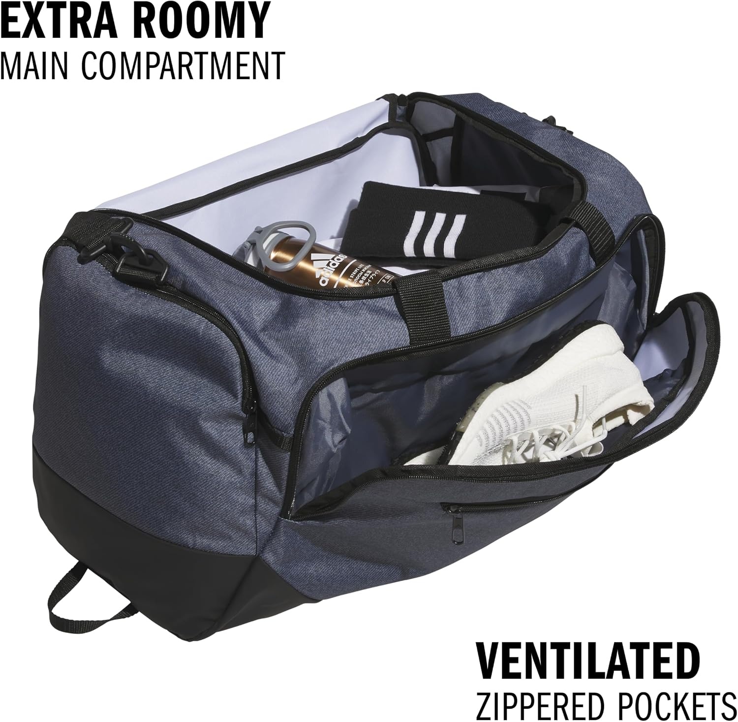 image:imageadidas Defender 5 Duffel Bag for Sports Gym and Travel Team Navy Blue 2 OSFATwill Onix GreyBlackMedium 59L