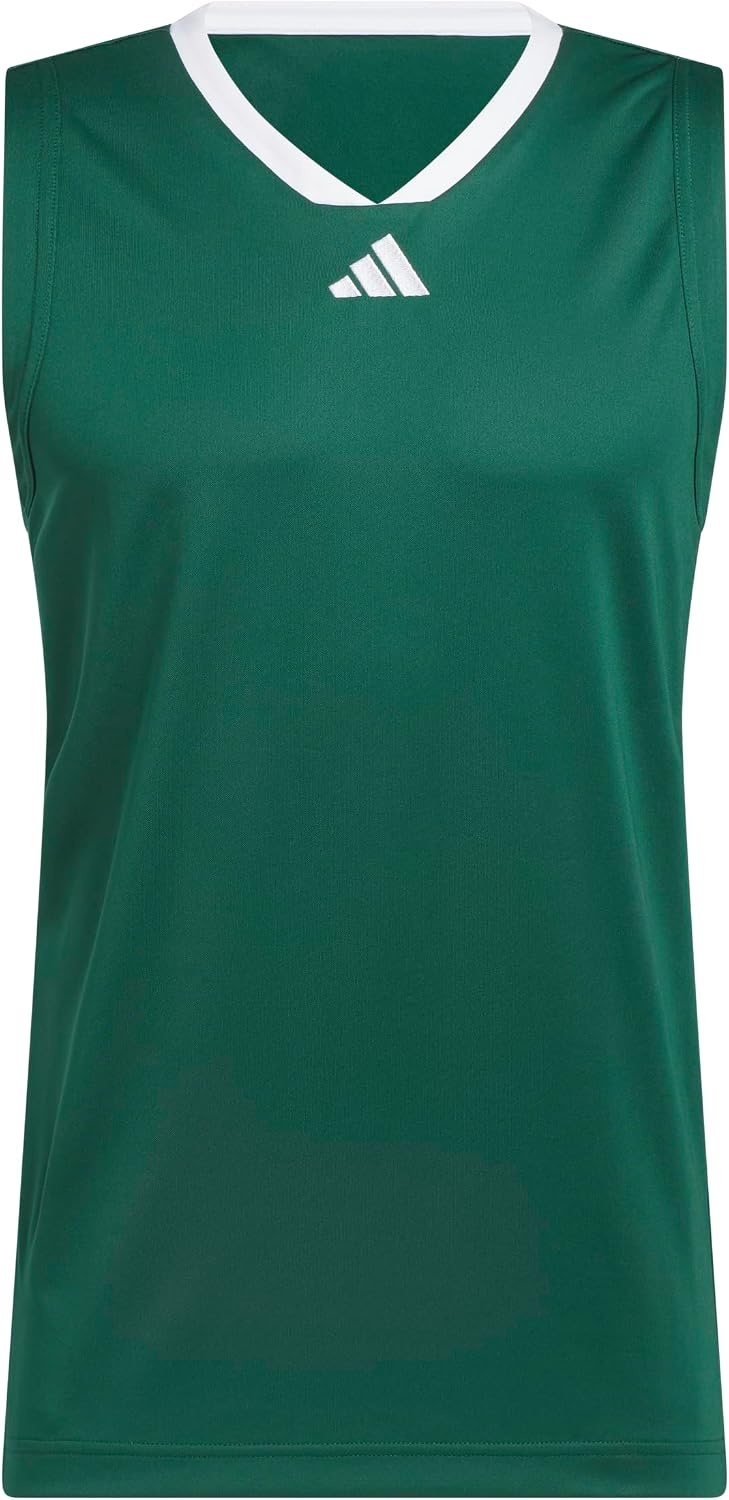 image:imageadidas Mens Basketball Legends 3Stripes Tank TopTeam Dark GreenWhite