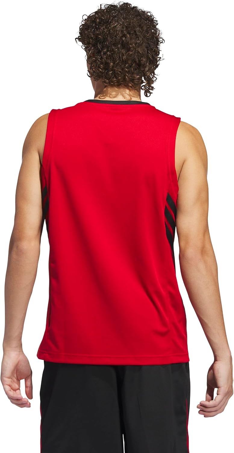 image:imageadidas Mens Basketball Legends 3Stripes Tank TopTeam Power Red 2Black