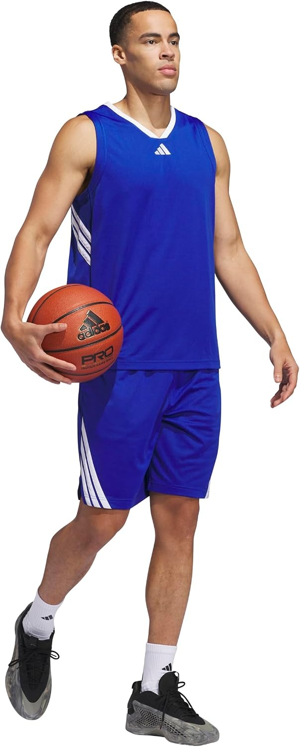 image:imageadidas Mens Basketball Legends 3Stripes Tank TopTeam Royal BlueWhite