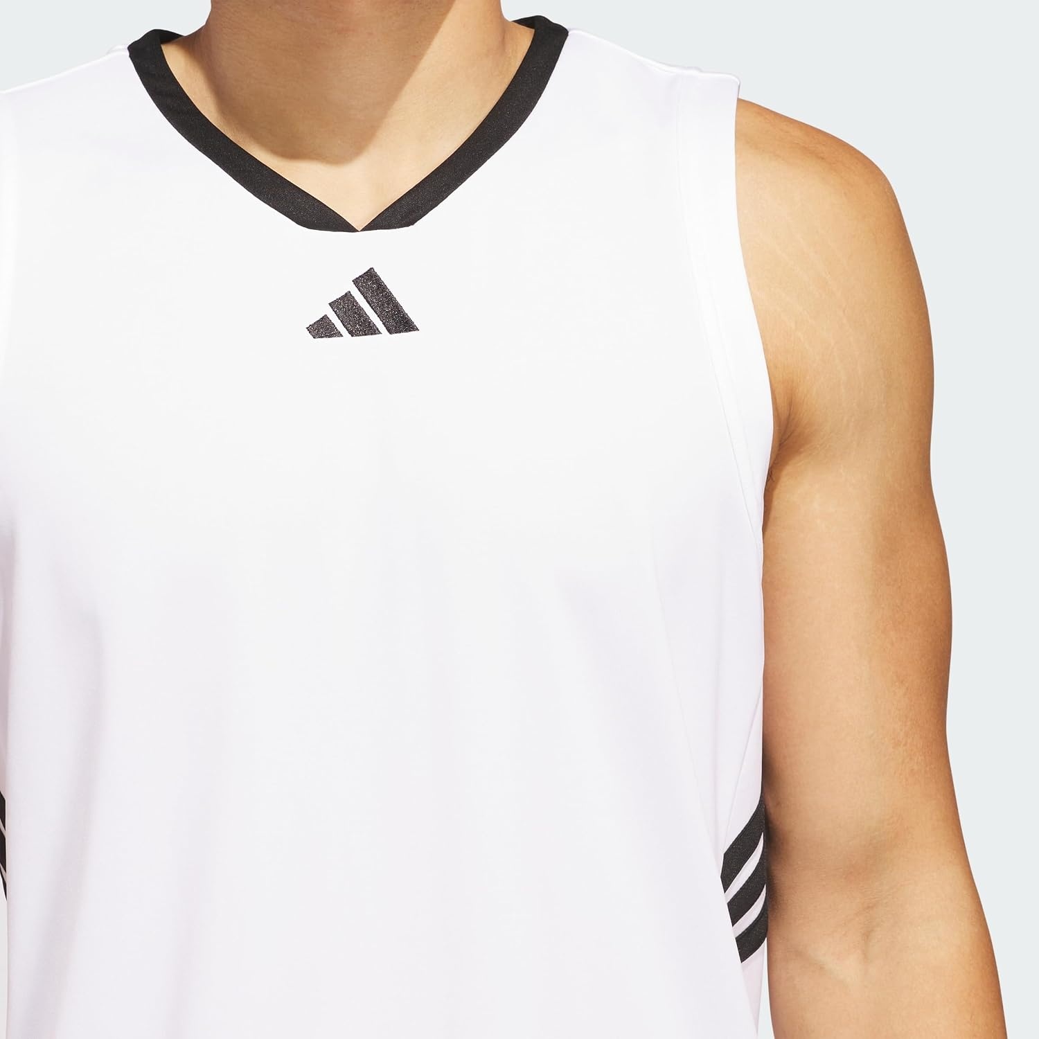 image:imageadidas Mens Basketball Legends 3Stripes Tank TopWhite Black