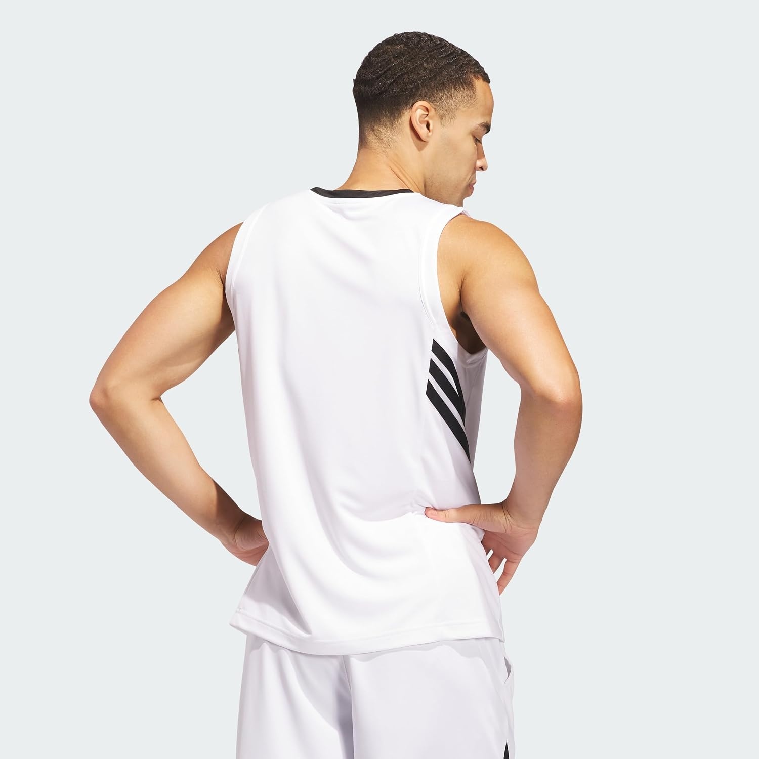image:imageadidas Mens Basketball Legends 3Stripes Tank TopWhite Black