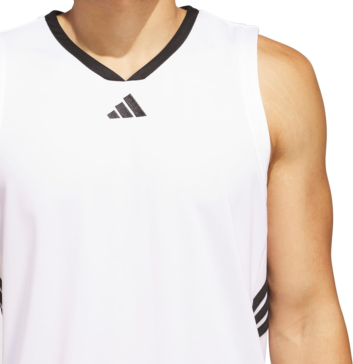 image:imageadidas Mens Basketball Legends 3Stripes Tank TopWhiteBlack