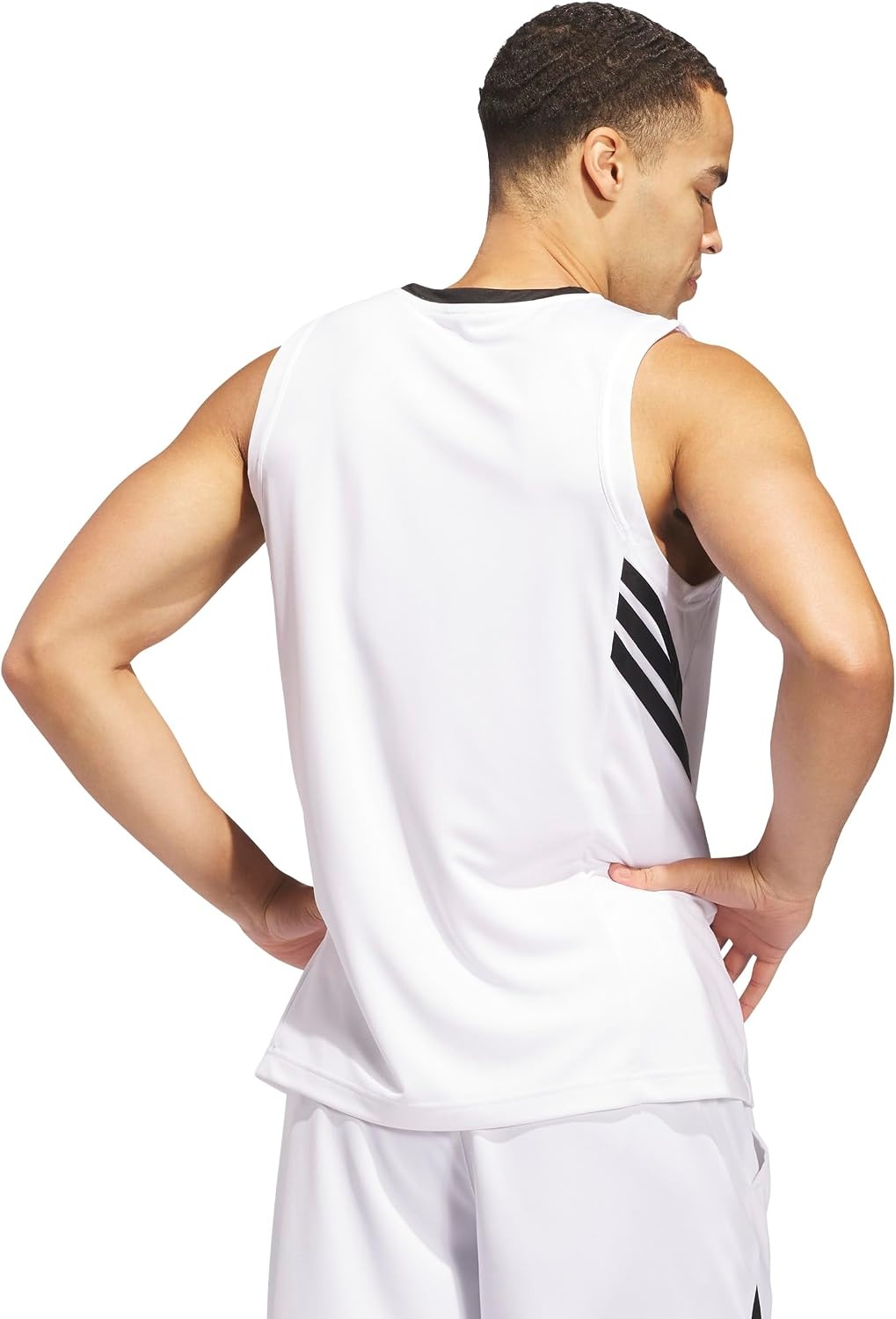 image:imageadidas Mens Basketball Legends 3Stripes Tank TopWhiteBlack