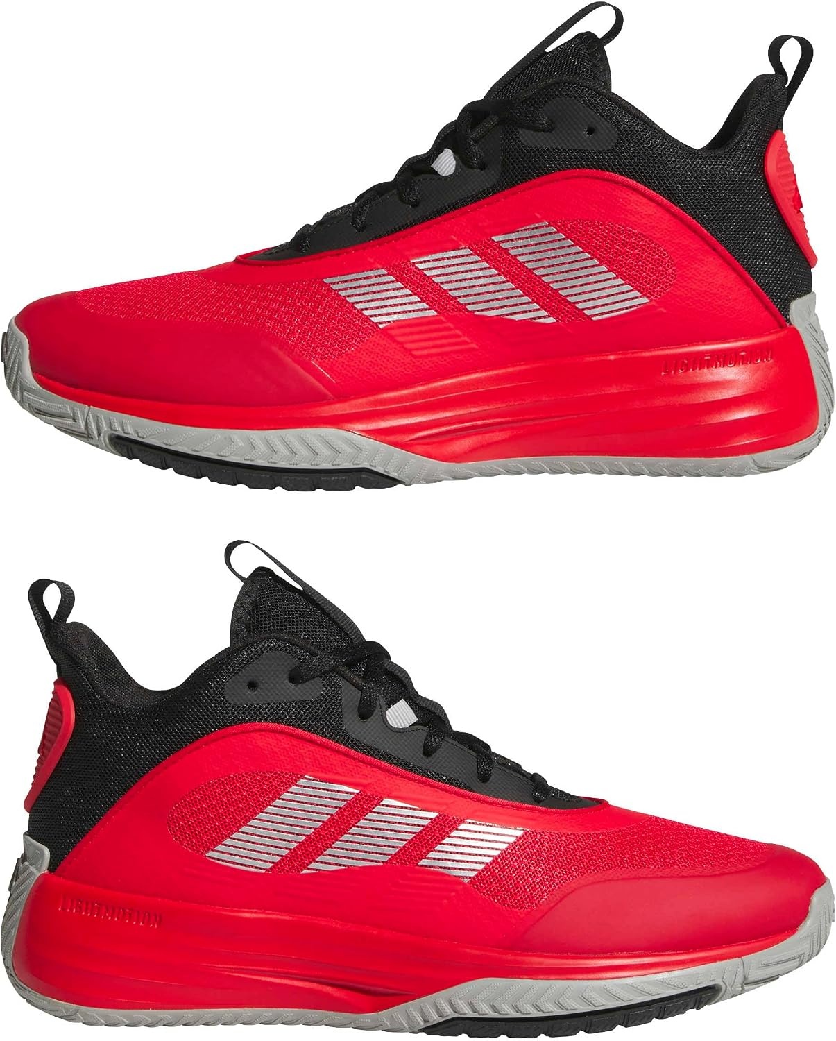 image:imageadidas Mens Own The Game 30 Basketball ShoePure RubySilver MetallicBlack