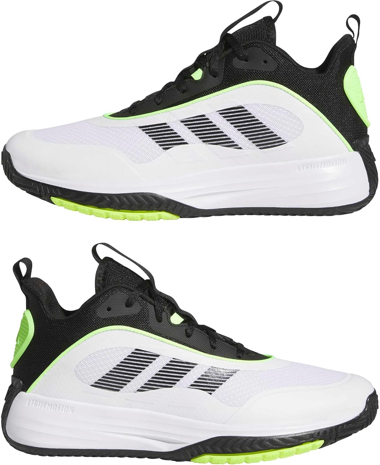 image:imageadidas Mens Own The Game 30 Basketball ShoeWhiteBlackLucid Lemon