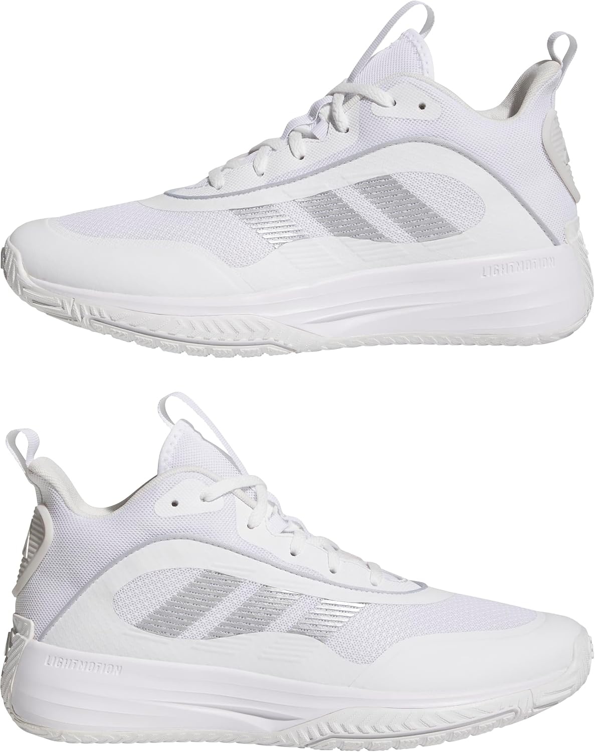 image:imageadidas Mens Own The Game 30 Basketball ShoeWhiteSilver MetallicGrey