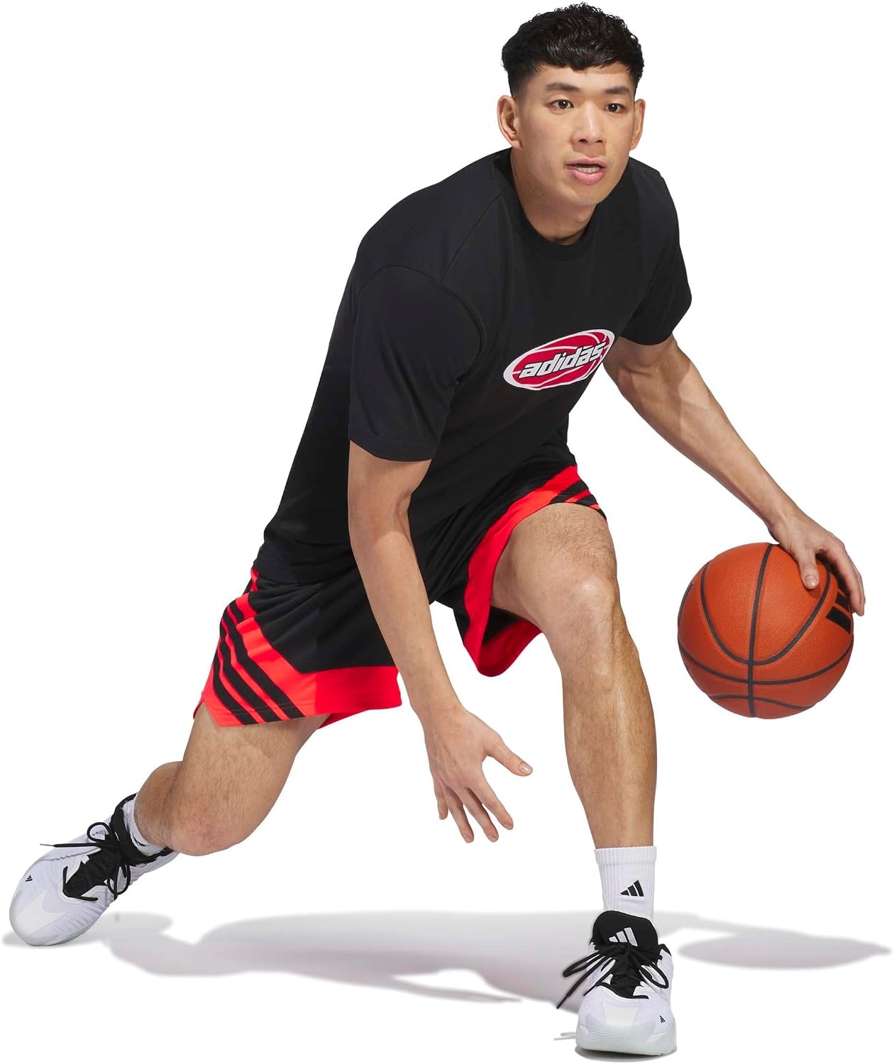 image:imageadidas Mens Pro Motion Basketball ShortsBlackLucid Red