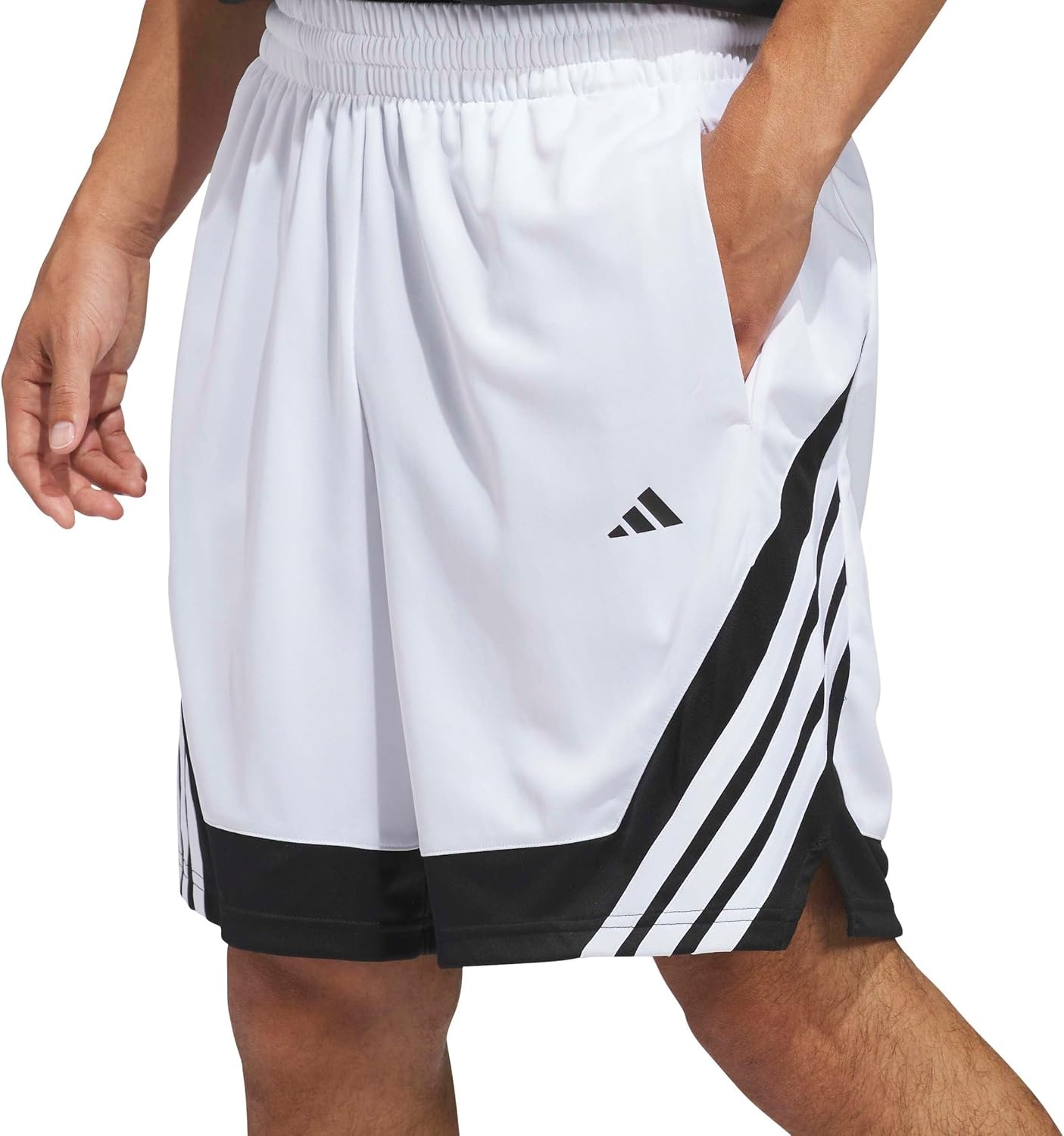 image:imageadidas Mens Pro Motion Basketball ShortsWhiteBlack