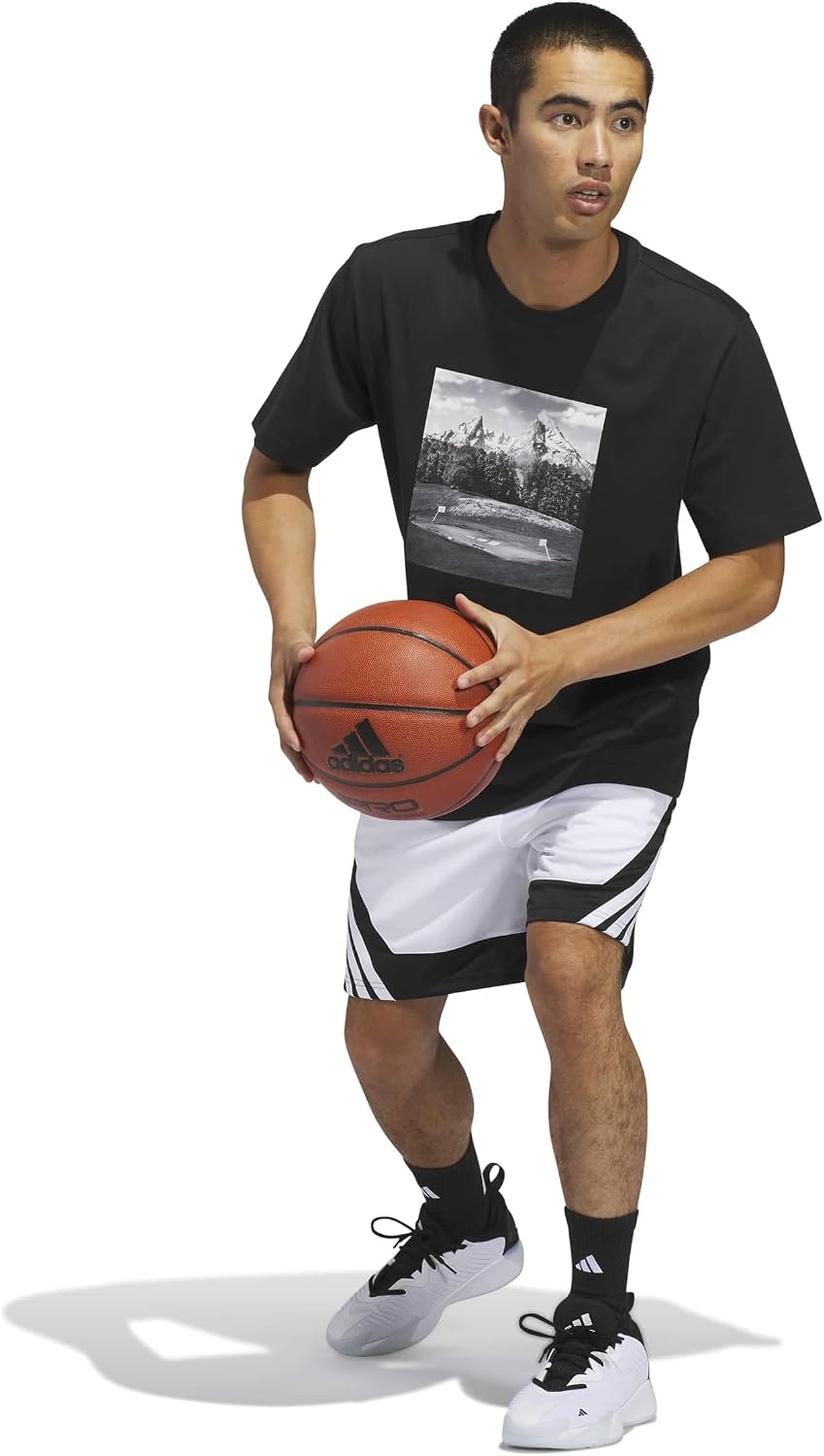 image:imageadidas Mens Pro Motion Basketball ShortsWhiteBlack