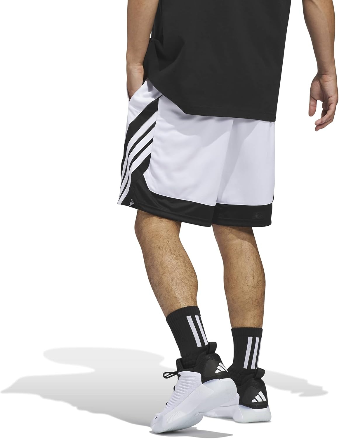 image:imageadidas Mens Pro Motion Basketball ShortsWhiteBlack