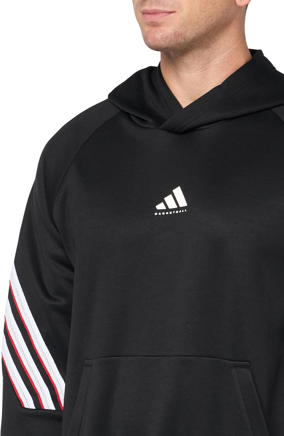 image:imageadidas Mens Select Foundation Fleece Basketball HoodieBlackWhite