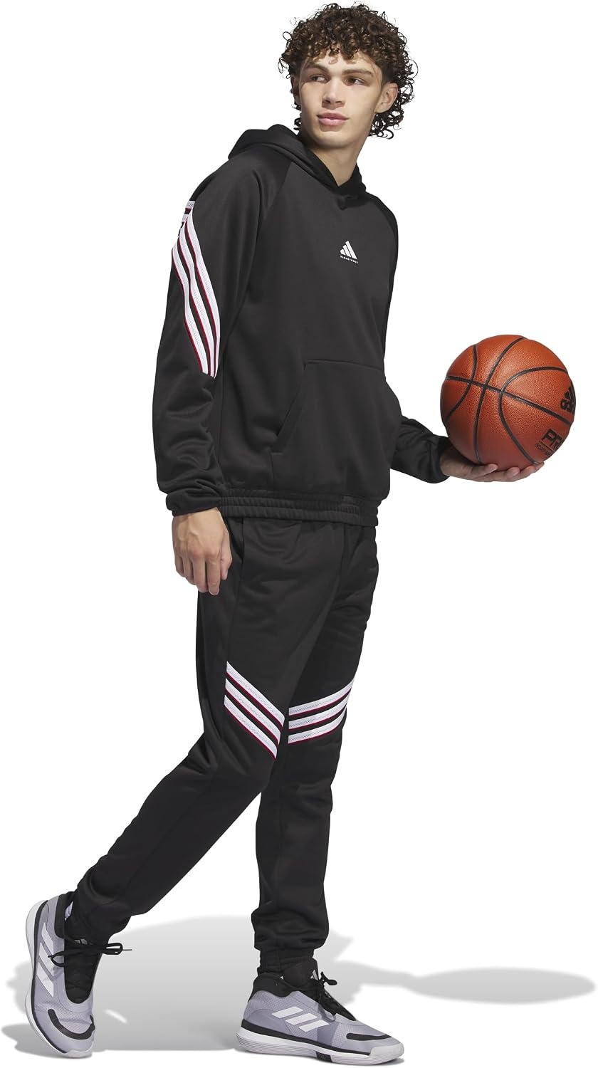 image:imageadidas Mens Select Foundation Fleece Basketball HoodieBlackWhite