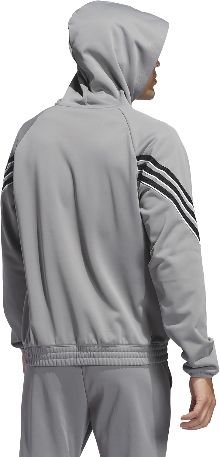 image:imageadidas Mens Select Foundation Fleece Basketball HoodieGreyBlack