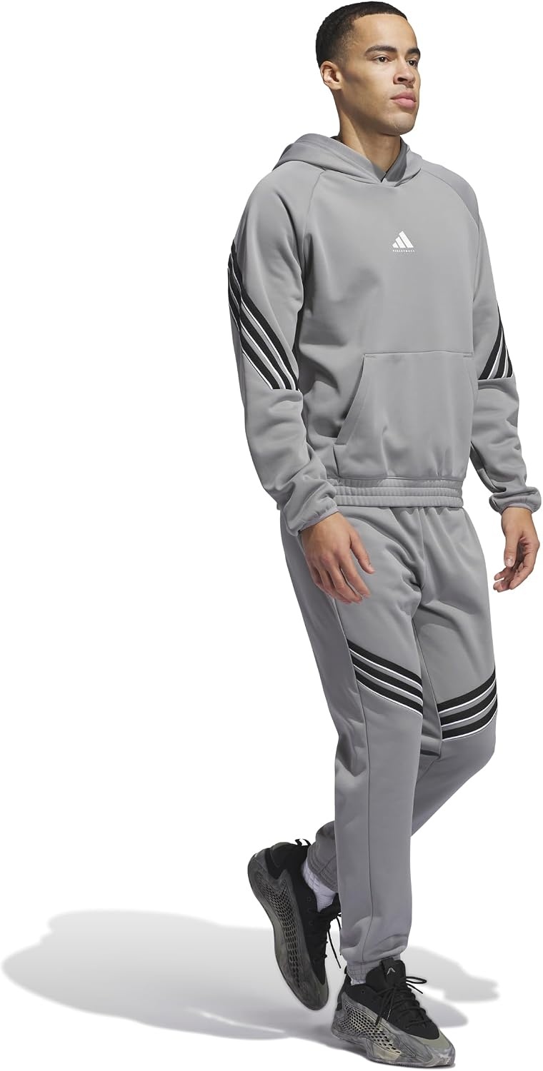 image:imageadidas Mens Select Foundation Fleece Basketball HoodieGreyBlack