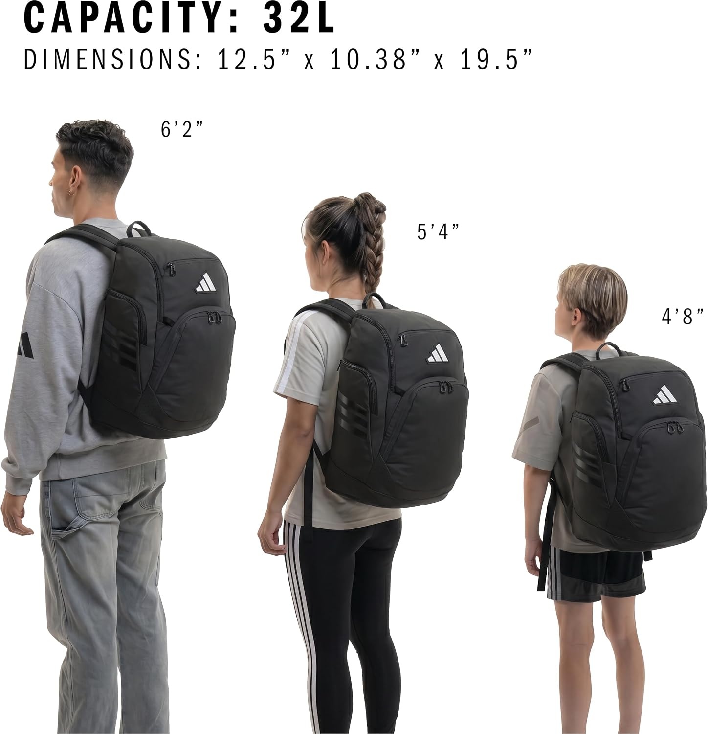 image:imageadidas Select Basketball Backpack 32L Padded Laptop Sleeve Multiple Organizer Pockets WaterBottle Pockets Durable Build School Gym amp Travel ReadyBlack