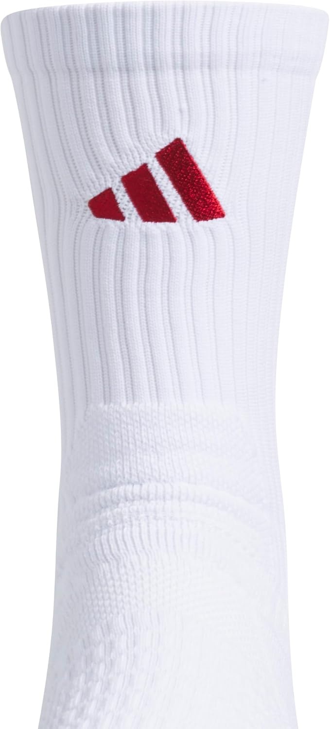 image:imageadidas Select Basketball Socks 1 Pair Unisex 1Pack Cushioned Impact Zones 360Ankle Protection BlisterReducing Build Game amp Practice ReadyWhiteTeam Power Red 22Crew
