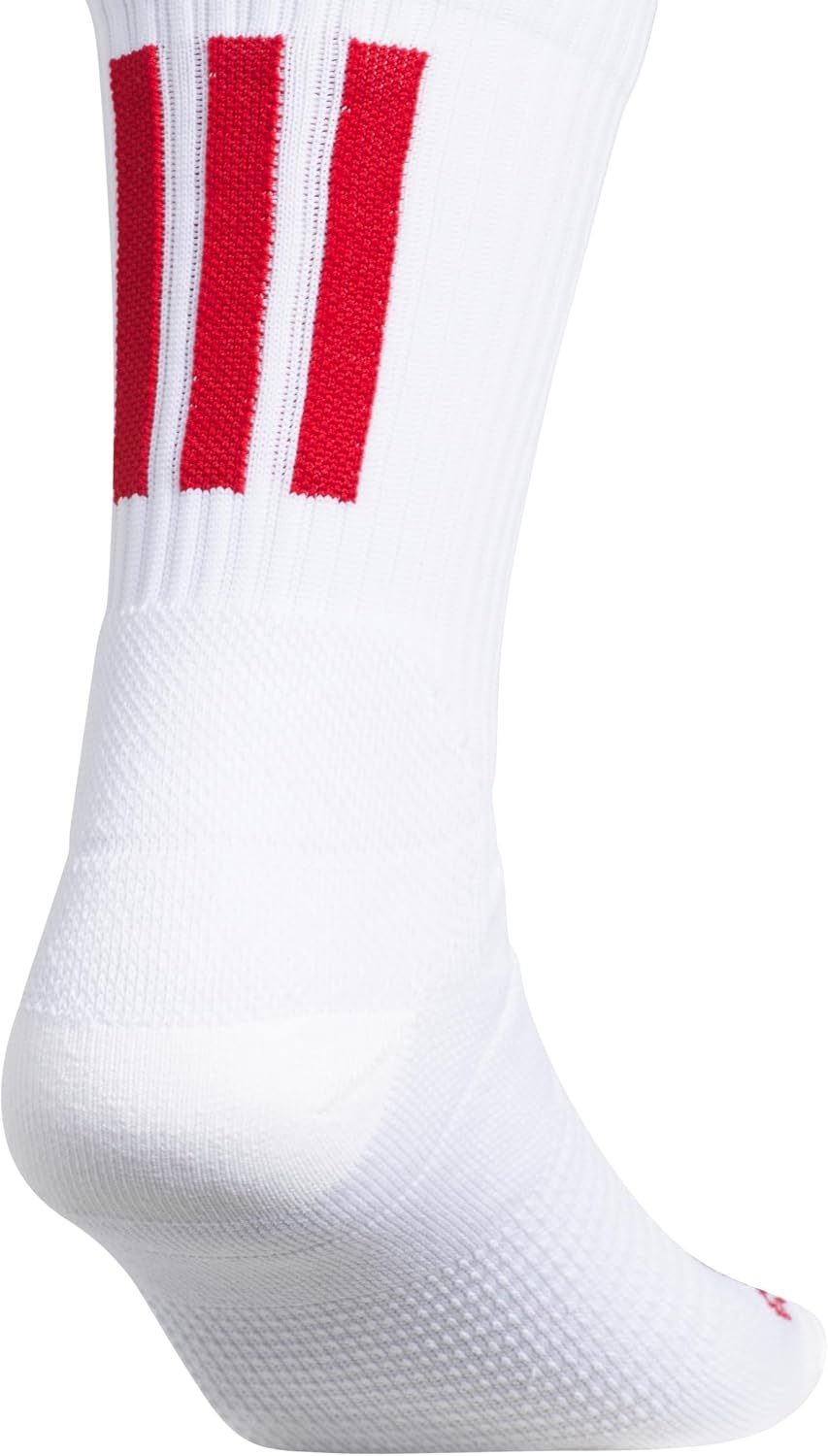 image:imageadidas Select Basketball Socks 1 Pair Unisex 1Pack Cushioned Impact Zones 360Ankle Protection BlisterReducing Build Game amp Practice ReadyWhiteTeam Power Red 22Crew