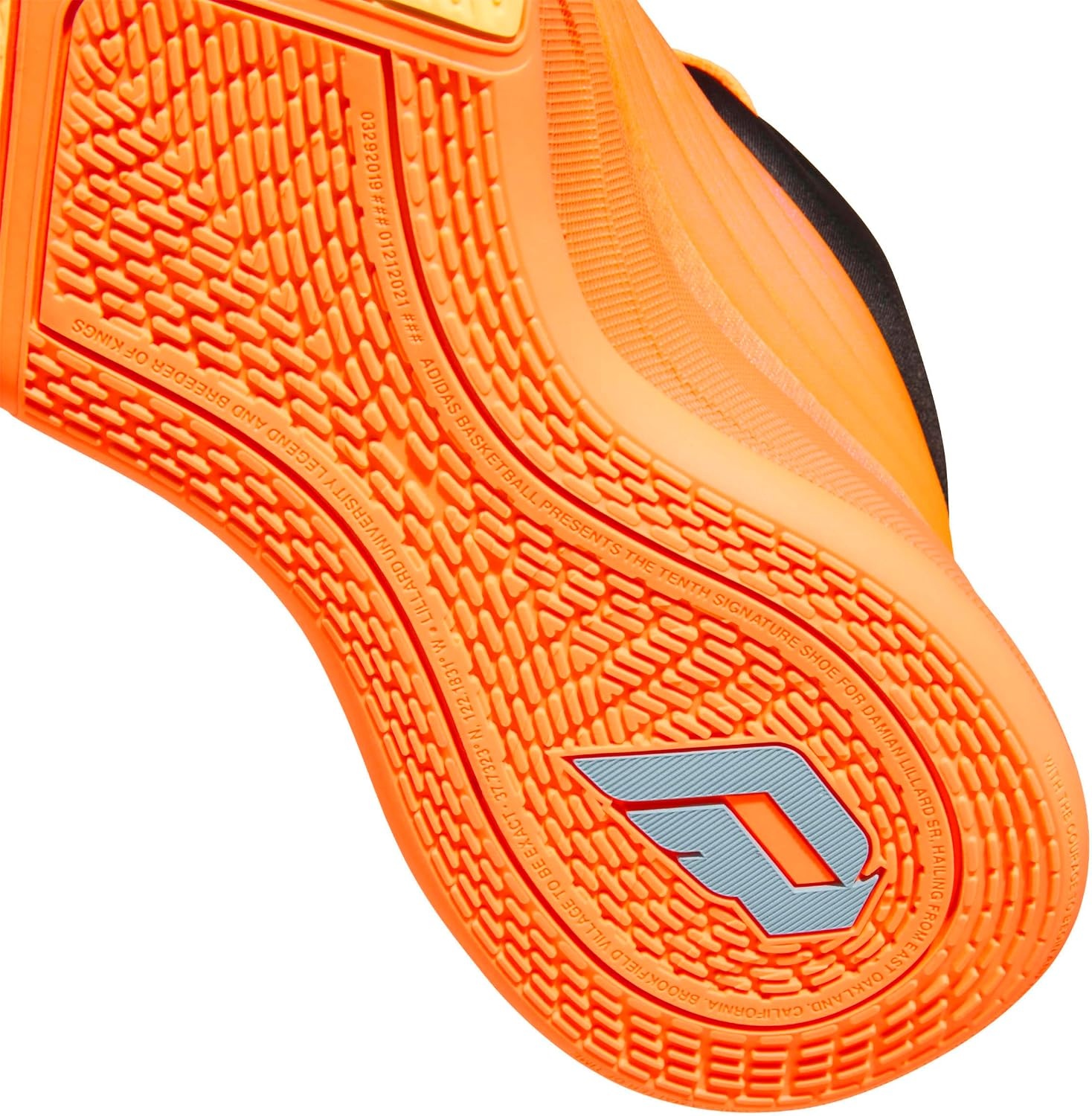 image:imageadidas UnisexAdult Dame X Basketball ShoeLucid OrangeIce TangerineIcey Blue